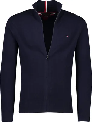Produktbild von Tommy Hilfiger 8720641410373, Erwachsener, Männlich, Pullover, Navy, Blau, 1/4 Reißverschluss-Stehkragen, Langärmlig