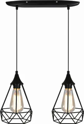 Immagine prodotto di Lampada a sospensione Graf nera 2xE27x60W in metallo, dimensioni: 115x49x19 cm, IP20, Candellux
