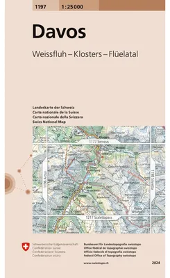 Immagine prodotto di 1197 Davos: Weissfluh - Klosters - Flüelatal (Landeskarte 1:25 000, Band 1197)