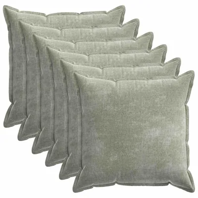 Image de vidaXL, housses de coussin, 6 pièces, HOUTEN, vert, 80 x 80 cm, tissu en velours