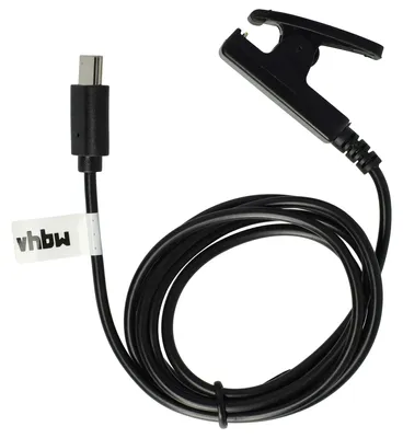 Produktbild von vhbw USB Ladekabel kompatibel mit Garmin vívomove HR 010-01850-05 Smartwatch Fitnesstracker - Ladestation Schwarz, 100 cm