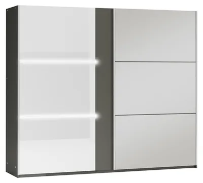Produktbild von Masseno Schiebetürenschrank RENEKTON 250/215/65 cm 2-türig mit Spiegel Graphitfarben