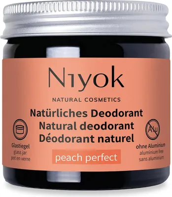 Produktbild von Niyok 2-in-1 anti-transpirante Deocreme "Peach Perfect"(40ml) Natürliches Deo ohne Aluminium, 24h Schutz vor Geruch & Schweiß, Deodorant Creme Unisex