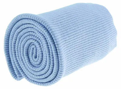 16x80cm Bündchen Strickbündchen Bündchenstoff Baumwolle elastisch gerippt, lichtblau