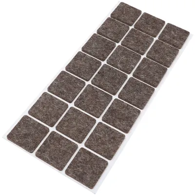 Immagine prodotto di Adsamm® | 21 cursori in feltro di lana | 30x30 mm | Marrone | Quadrati | 21 cursori autoadesivi per mobili, quadrati, in feltro di lana naturale, spessore 3 mm