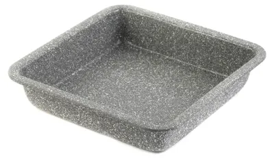 Produktbild von Quadratische Kuchenform - 23 cm Brownie-Backform mit Antihaftbeschichtung, Kohlenstoffstahl, PFOA-frei, für Kuchen und Lasagne, Grau