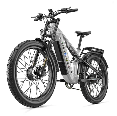 Imagen del producto de SHENGMILO S600 PRO, bicicleta eléctrica con neumáticos anchos y doble motor, dos motores de 2000W cada uno, 48V 25Ah, 160 N·m, 150 kg