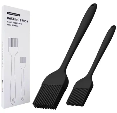 2er-Set Silikon-Bürsten zum Bestreichen, 20,3 und 25,4 cm, Schwarz