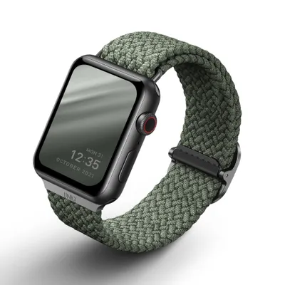 Immagine prodotto di Uniq Pasek Aspen Apple Watch 44/42/45 Mmseries 1/2/3/4/5/6/7/8/9/Se/Se2 intrecciato Zielony/Verde cipresso