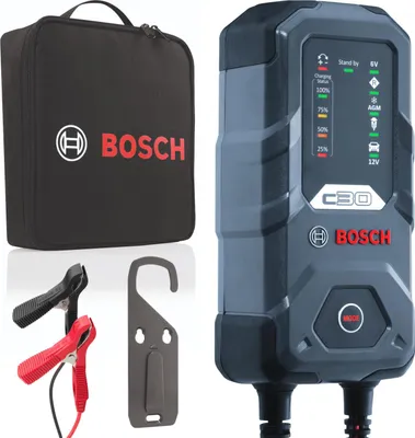 Produktbild von Bosch C30 Batterieladegerät, 3,8 Ampere, mit Erhaltungsladungs-Funktion - Autobatterie-Ladegerät für 6 V / 12 V Blei-Säure-, AGM-, EFB-, Gel-, und SLI-Batterien