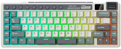 Image de Clavier gaming ROYAL KLUDGE RK M70 cyan violet, commutateur beige