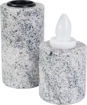Image de Set funéraire Vase et bougie en granit Viscont White