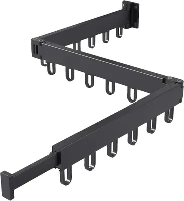 Produktbild von Wäscheständer, ausziehbar, wandmontiert, schwarz