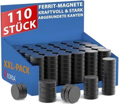 Produktbild von Starke Magnete für Whiteboards, runde schwarze Magnete, Set