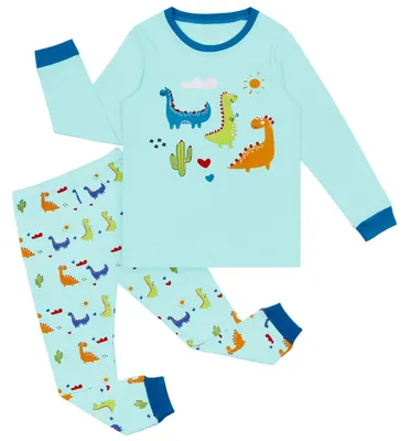 Productafbeelding van Omgoods - Kinderen Pyjama Set met Eenhoorn en Dinosaurus