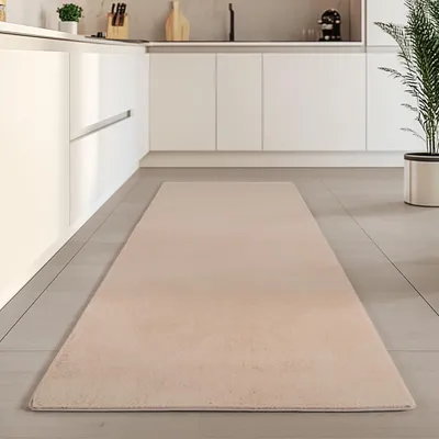 Produktbild von Carpetsale24 Waschbarer Kurzflor Teppich, rutschfest & weich, Modernes Einfarbig Design für Wohnzimmer, Schlafzimmer, Grösse: 80x250 cm