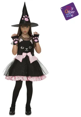 Immagine prodotto di Costume da strega gatto per bambini Halloween nero-rosa