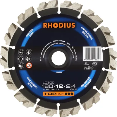 Produktbild von Rhodius 304464 Diamond cutting disc 180 mm 1 pc(s) Concrete