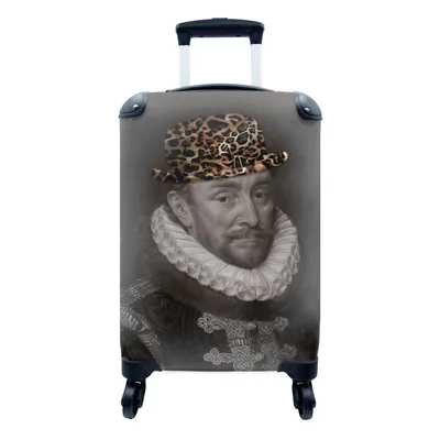 Produktbild von MuchoWow® Koffer Handgepäck Trolley Rollkoffer Kleine Reisekoffer mit 4 Rollen - Wilhelm von Oranien - Adriaen Thomasz - Pantherdruck - Cabin Size < 55x40x23 cm & 55x40x20 cm - Fotokoffer - Kabinenkoffer - Boardgepäck - Reise-Box - Reisekoffer - Reisegepäck - Koffer mit Bild - Trolley für Kinder