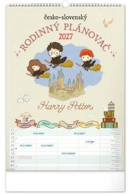 Obrázok produktu pre NOTIQUE Nástenný kalendár Rodinný plánovač Harry Potter XL 2027, 33 x 46 cm