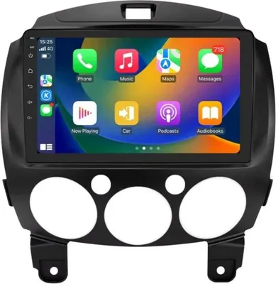 Produktbild von Autoradio mit Bluetooth und CarPlay für Mazda 2 (2007–2014), kompatibel mit Apple und Android, Stereoanlage, Navigationssystem, 2 GB RAM, 64 GB interner Speicher