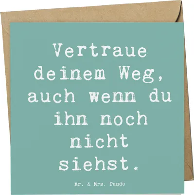 Produktbild von Mr. & Mrs. Panda Klappkarte Spruch Zukunftsplanung Ungewissheit akzeptieren - Meeresbrise - Geschenk, Veränderungen, Inspiration, Stärke, anlasskarte, Grußkarte, Trost