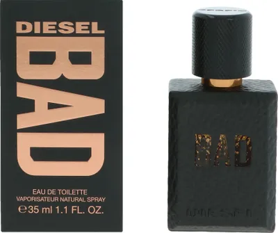 Produktbild von DIESEL BAD, Männer, 35 ml, Nicht nachfüllbare Flasche, Bergamotte, Kardamom, Lavendel, Veilchen (Blatt), Kaviar, Orris, Salbei, Ambrox, Patschuli, Tabak, Tonka-Bohne