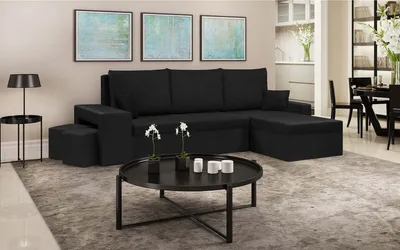 Produktbild von Ecksofa DAKOTA2 mit Schlaffunktion - Schwarz