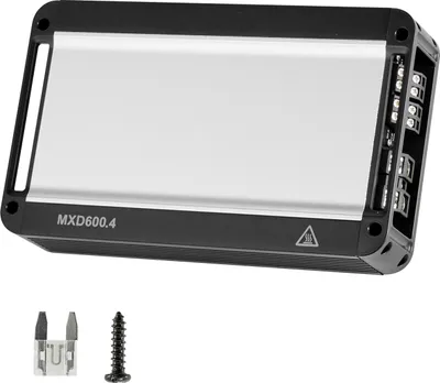 Immagine prodotto di Amplificatore per auto SucceBuy a 4 canali, amplificatore di potenza in classe D bypassabile, max. 4 x 420 W a 4 ohm / 4 x 600 W a 2 ohm, amplificatore potente per SUV, pick-up e fuoristrada, amplificatore audio multicanale