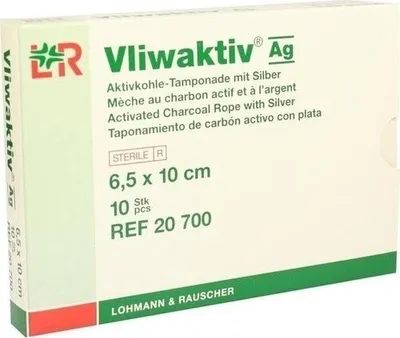 Immagine prodotto di Vliwaktiv AG Tampone al carbone attivo con argento 6,5x10 cm 10 pz