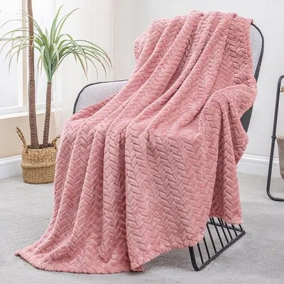 Produktbild von Fleece-Decke für Sofa und Bett – warm und weich – 1 Stück – Altrosa – 127 x 178 cm