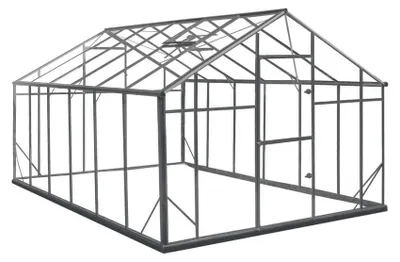 Produktbild von Gampre Aluminium Glas Gewächshaus Sanus XL15 Anthrazit 430x290x225 cm