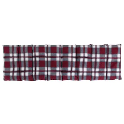 Produktbild von Bio-Dinkelkissen 75x20cm groß 8-Kammer. Wärmekissen, Körnerkissen mit Bio-Dinkel für Mikrowelle und Backofen (Flanell karo-rot)