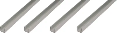 Zdjęcie produktu dla Alberts 4 x profil U, aluminium, 8 x 10 x 8 x 1,3 mm, długość 2 m, anodowane na srebrno
