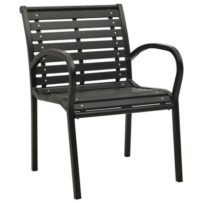 Image de vidaXL Chaises de jardin 2 pcs acier et WPC noir