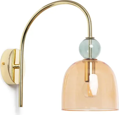 Produktbild von Wandleuchte Metall und Glas Baudelaire Bernstein / Grün