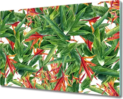 Produktbild von Glas Schneidebrett Herdabdeckplatten Schneideplatten - 80x52 cm - Exotische Blume