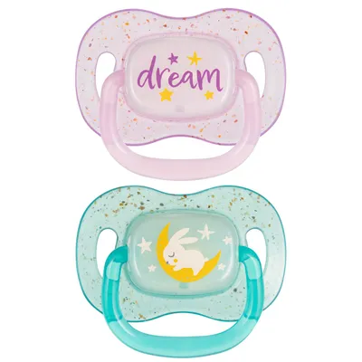 Produktbild von Canpol babies Silikon Schnuller symmetrisch NightGlow Rosa 6-18 m 2 St. 34/943_pin