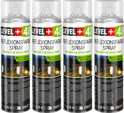 Produktbild von Reflektierende Sprühfarbe 4x500ml Leuchtet im Dunkel Markierung Spray L+48
