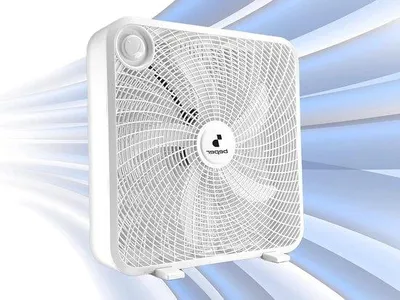 Image de Grand ventilateur de bureau et de sol à 5 pales, 50 cm, pour les grandes pièces