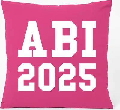 Produktbild von Huuraa Kissen ABI 2025 Abitur 40x40cm mit Füllung Fuchsia Baumwolle Dekokissen Geschenkidee