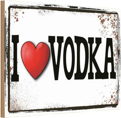 Produktbild von vianmo Holzschild 20x30 cm Alkohol i love Vodka Essen Trinken