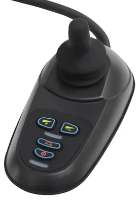 Produktbild von Elektrorollstuhl Joystick - 24 V DC Steuerung - 4 Tasten - Universeller Controller - Einstellbare Geschwindigkeit und Bremse - Aluminiumlegierung - Schwarz