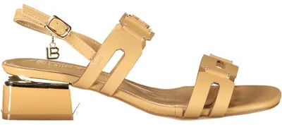 Produktbild von Bequeme Damensandale Beige mit 3 cm Absatz & verstellbarem Riemen