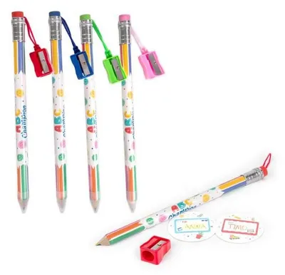 Produktbild von ABC CHAMPIONS Jumbo Mehrfarbstift mit Spitzer & Radierer (einzeln)