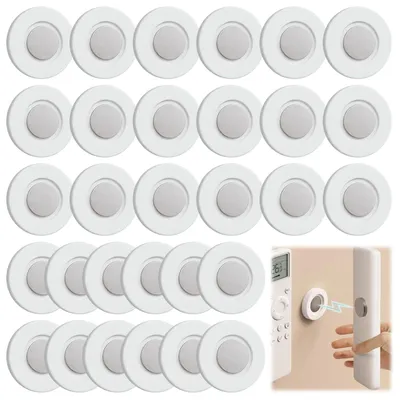 30 magnetische Fernbedienungshalter, Wandmontage, selbstklebend, weiß