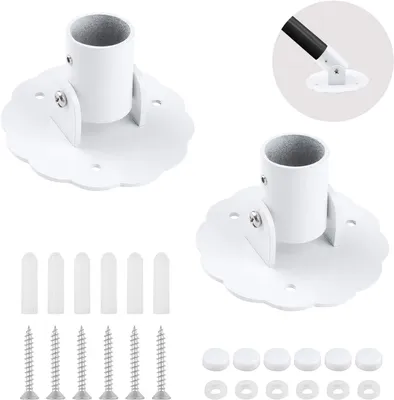 Produktbild von Duschvorhangstange Halterung 26 mm, 2 Stück, 180° Drehung, Wandmontage, für Badezimmer