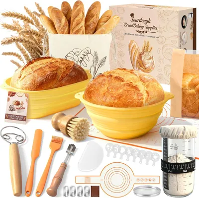 Produktbild von Brotform Set, Silikon, oval und rund, für Sauerteig, 650 ml Flasche