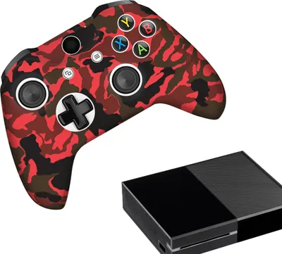 Obrázok produktu pre Puzdrá a skiny pre Xbox One - výkonné herné puzdro - mäkké kryty - protišmykové príslušenstvo ovládača - kamufláž - červené