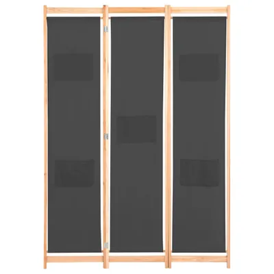 Produktbild von vidaXL 3-teiliger Raumteiler Grau 120 x 170 x 4 cm Stoff